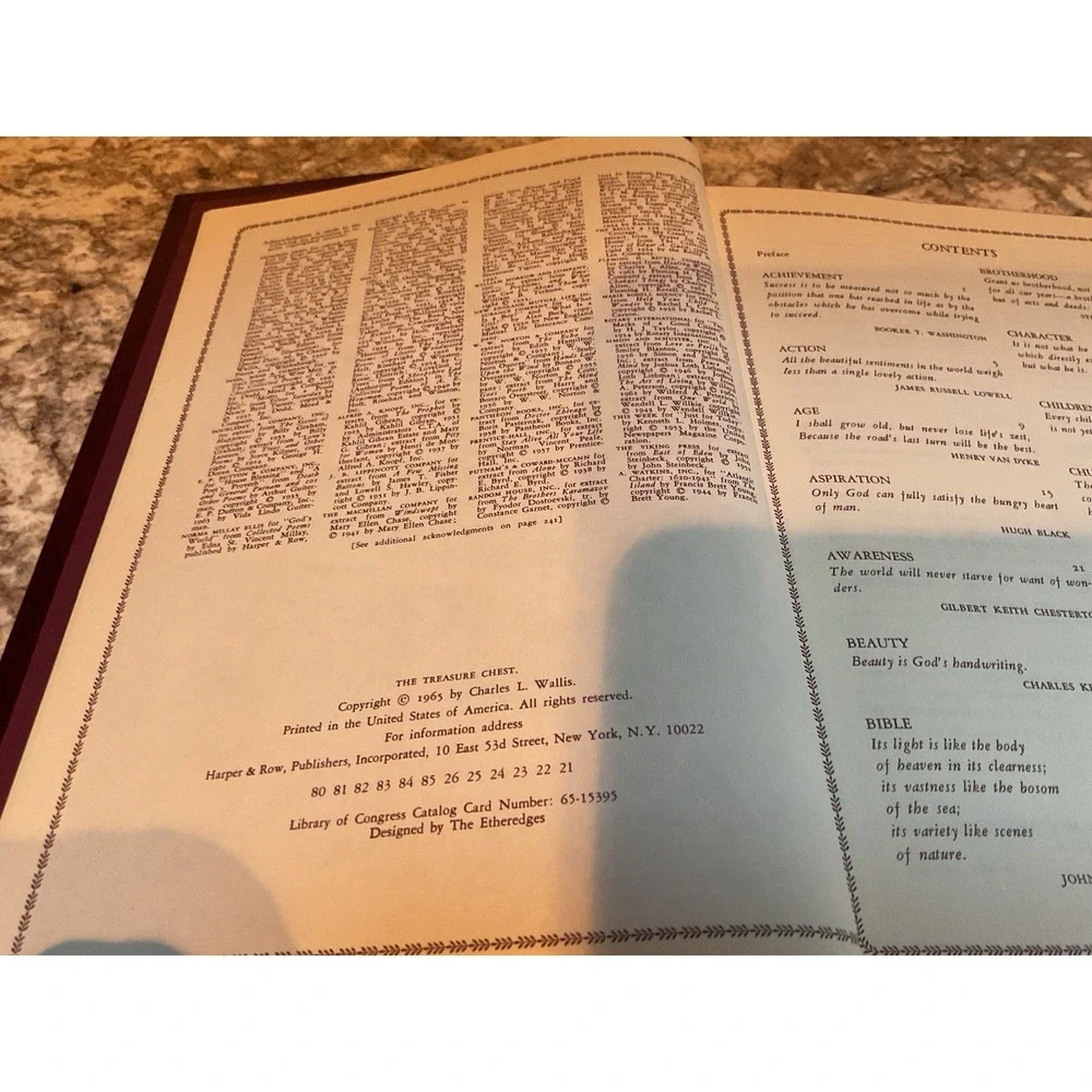Vtg The Treasure Chest Book by Charles L. Wallis 1965 Hardcover Inspirational